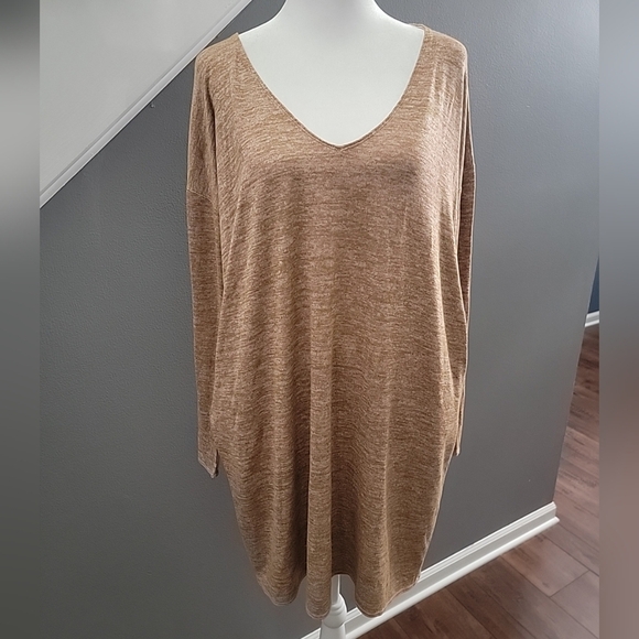 Wilfred Free Beige Gail Long Sleeve Oversized Dress Size Small Pockets Comfy - Picture 1 of 7